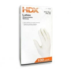 HDX 100-Count Disposable Latex Gloves 11 HDX 100-Count Disposable Latex Gloves -EquipEase Shop hdx disposable gloves szm 432202 fa 1000