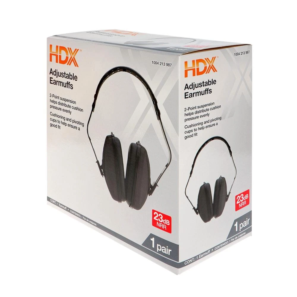 HDX NRR 23 dB Black Ear Muff 4 HDX NRR 23 dB Black Ear Muff - Image 4