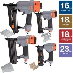 HDX Pneumatic Finishing Kit with Fasteners (4-Piece) 5 HDX Pneumatic Finishing Kit with Fasteners (4-Piece) -EquipEase Shop hdx finishing nailers hdx4pfnk 40 1000