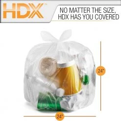 HDX 10 Gal. Clear Waste Liner Trash Bags (250-Count) 6 HDX 10 Gal. Clear Waste Liner Trash Bags (250-Count) -EquipEase Shop hdx garbage bags hdx 960428 4f 1000