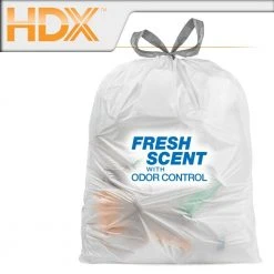 HDX 13 Gal. White Fresh Scent Drawstring Trash Bags (150-Count) 6 HDX 13 Gal. White Fresh Scent Drawstring Trash Bags (150-Count) -EquipEase Shop hdx garbage bags hdx13gdsfr50c1 4f 1000