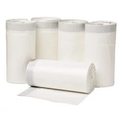 HDX 18 Gal. White Kitchen and Compactor Drawstring Bags (150-Count) -EquipEase Shop hdx garbage bags hdx18gck150 5pk 4f 1000