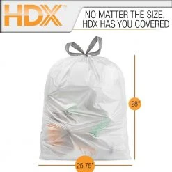 HDX 18 Gal. Kitchen and Compactor Drawstring Trash Bags (90-Count) -EquipEase Shop hdx garbage bags hdx18gck90 2pk 44 1000