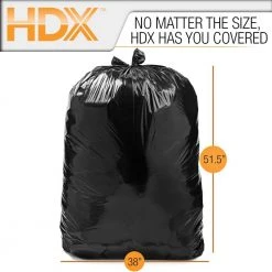 HDX 50 Gal. Black Extra Large Trash Bags (100-Count) 10 HDX 50 Gal. Black Extra Large Trash Bags (100-Count) -EquipEase Shop hdx garbage bags hdx50gb100 2pk 40 1000