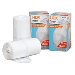 HDX 8 Gal. White Medium Trash Bag (100-Count) -EquipEase Shop hdx garbage bags hdx8g50combo2 1f 1000