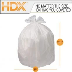 HDX 8 Gal. White Medium Trash Bag (100-Count) -EquipEase Shop hdx garbage bags hdx8g50combo2 4f 1000
