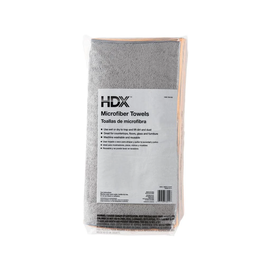 HDX 16 in. x 16 in. Multi-Purpose Microfiber Cloth (24-Pack) 6 HDX 16 in. x 16 in. Multi-Purpose Microfiber Cloth (24-Pack) - Image 6