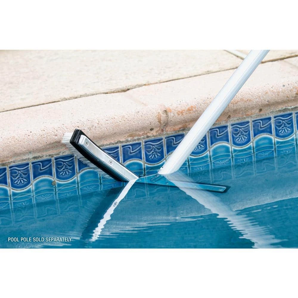 HDX 18 in. Swimming Pool & Spa Brush with Deluxe Nylon and Stainless Steel Combination Bristles and Aluminum Back 8 HDX 18 in. Swimming Pool & Spa Brush with Deluxe Nylon and Stainless Steel Combination Bristles and Aluminum Back - Image 8