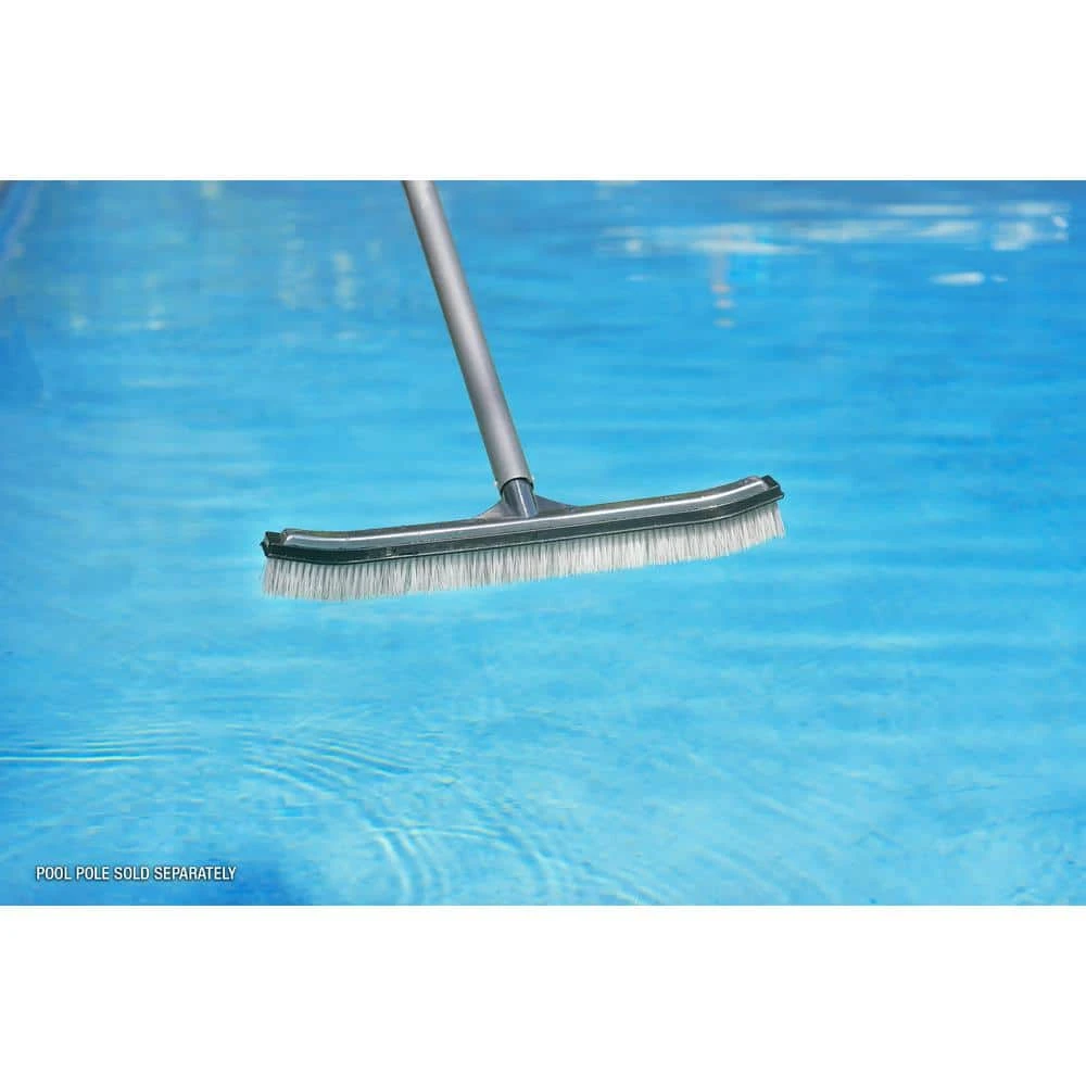 HDX 18 in. Swimming Pool & Spa Brush with Deluxe Nylon and Stainless Steel Combination Bristles and Aluminum Back 2 HDX 18 in. Swimming Pool & Spa Brush with Deluxe Nylon and Stainless Steel Combination Bristles and Aluminum Back - Image 2