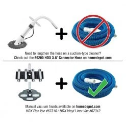 HDX Spiral-Wound 35 ft. x 1 1/2 in. Diameter Swimming Pool Vacuum Hose for In-Ground and Above-Ground Pools -EquipEase Shop hdx pool hoses 69235 1f 1000
