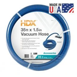 HDX Spiral-Wound 35 ft. x 1 1/2 in. Diameter Swimming Pool Vacuum Hose for In-Ground and Above-Ground Pools