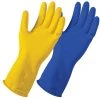 HDX Kitchen and Bath, Yellow and Blue 11 mil Reusable Latex - S/M (2-Pair)