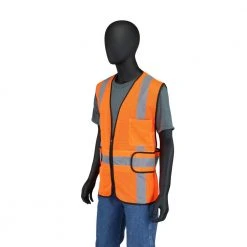 HDX Hi Visibility Orange Class 2 Reflective Adjustable Safety Vest -EquipEase Shop hdx safety vests hdx46511 ovpd8 1f 1000