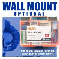 HDX 180-Piece, 25-Person Plastic OSHA First Aid Kit -EquipEase Shop reds pinks hdx first aid kits 59619 1f 1000