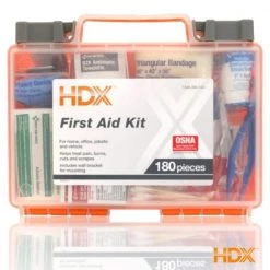 HDX 180-Piece, 25-Person Plastic OSHA First Aid Kit -EquipEase Shop reds pinks hdx first aid kits 59619 c3 1000