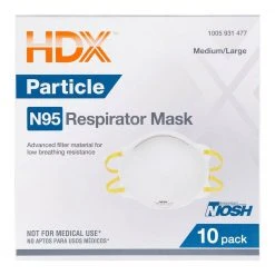 HDX N95 Respirator Masks M/L (10-Pack) -EquipEase Shop white hdx face masks h950 c3 1000