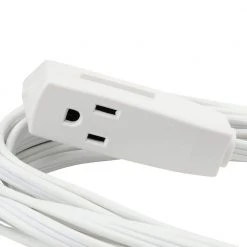 HDX 15 ft. 16/3 Indoor Banana Tap Extension Cord, White -EquipEase Shop white hdx general purpose cords hd 737 791 40 1000