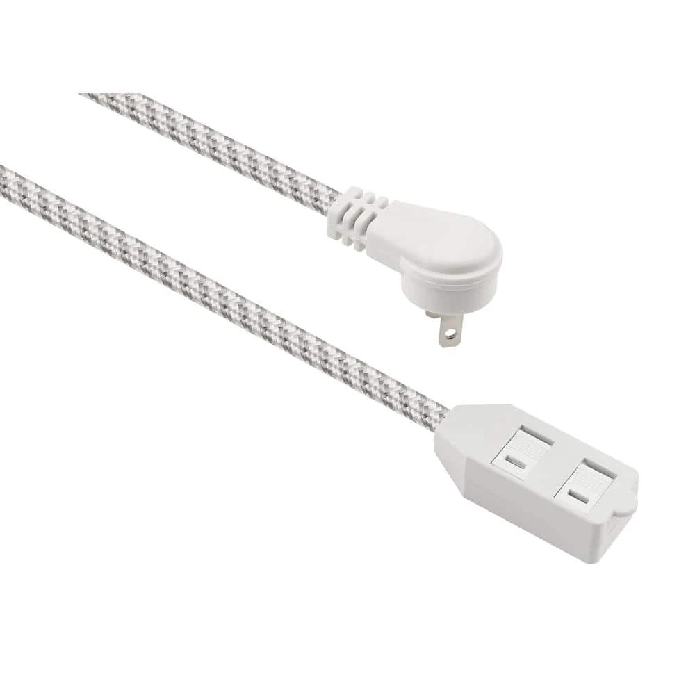 HDX 10 ft. 16-Gauge/2 White Braided Extension Cord 1 HDX 10 ft. 16-Gauge/2 White Braided Extension Cord