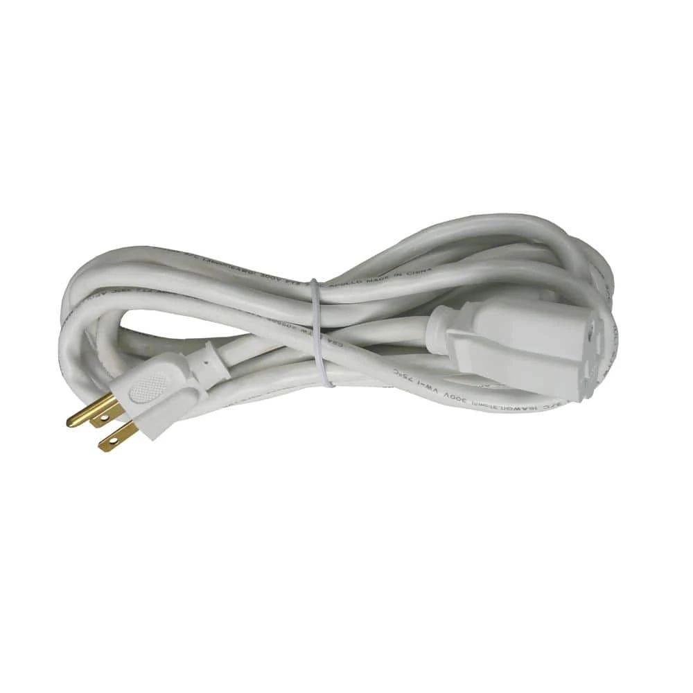 HDX 8 ft. 16/3 Outdoor Extension Cord, White 2 HDX 8 ft. 16/3 Outdoor Extension Cord, White - Image 2