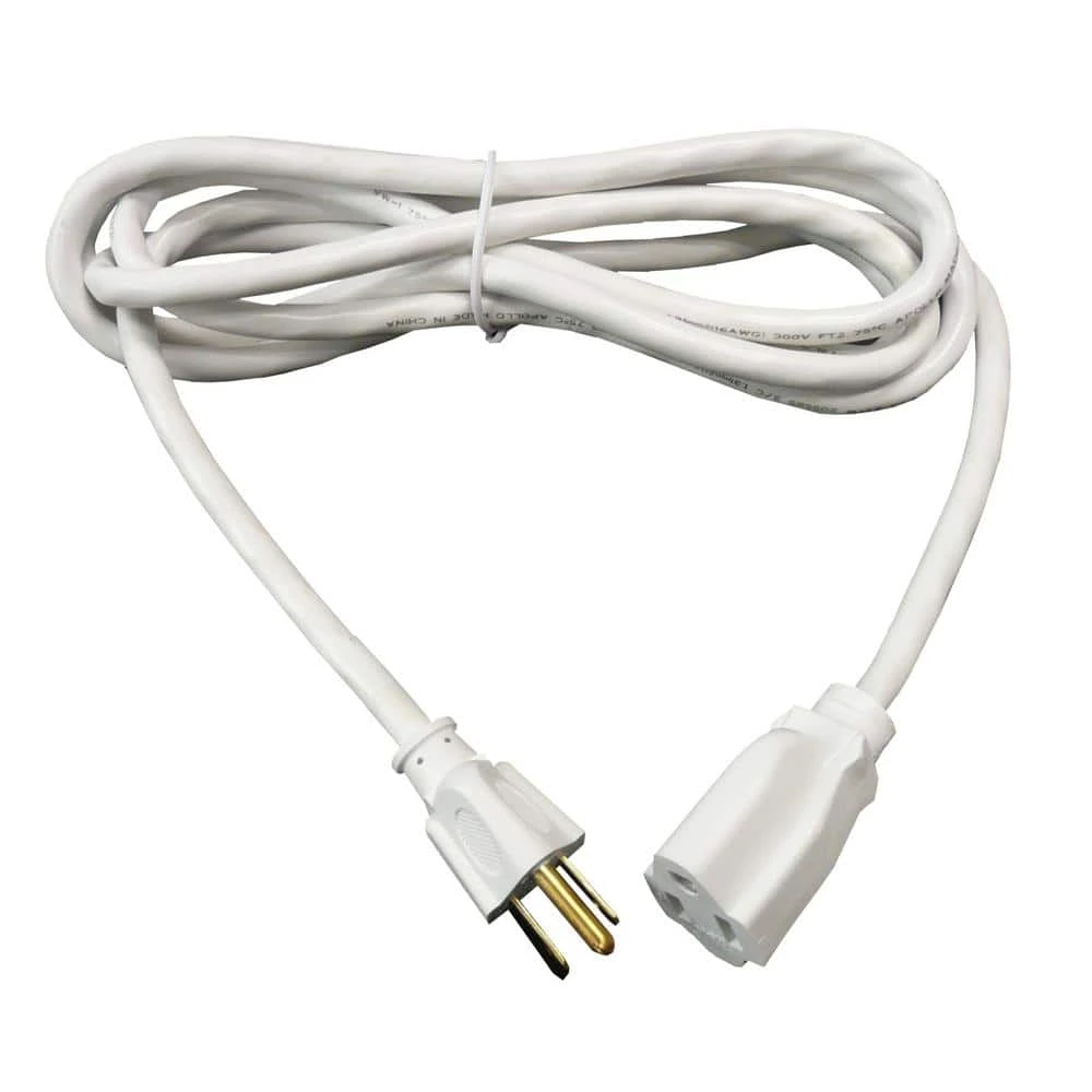 HDX 8 ft. 16/3 Outdoor Extension Cord, White 3 HDX 8 ft. 16/3 Outdoor Extension Cord, White - Image 3
